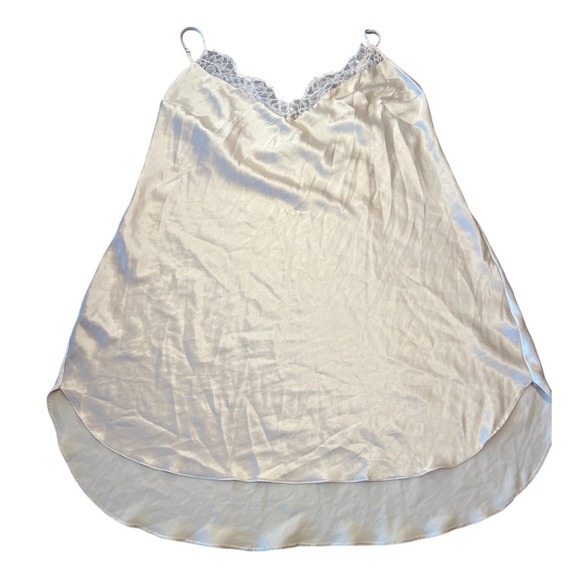 Victoria's Secret Other - Victoria's Secret Satin Lace Trim Slip Chemise Nightgown L G Ivory
